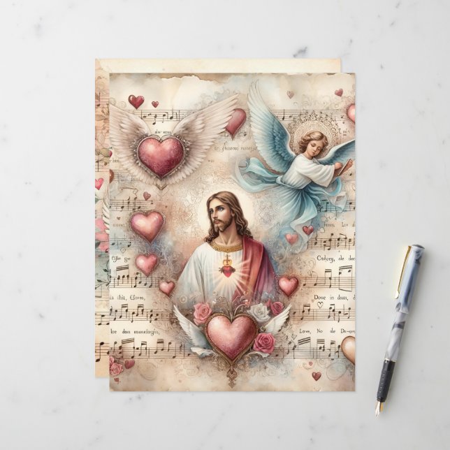Lámina Papel de cartón de San Valentín del cristianismo v (Anverso/Reverso In Situ)