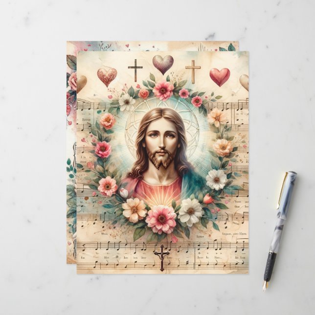 Lámina Papel de cartón de San Valentín del cristianismo v (Anverso/Reverso In Situ)