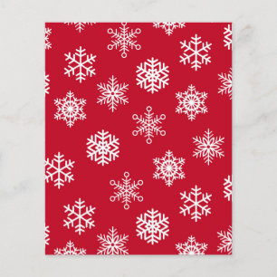 Lámina Papel de cartón de Snowflake en rojo y blanco