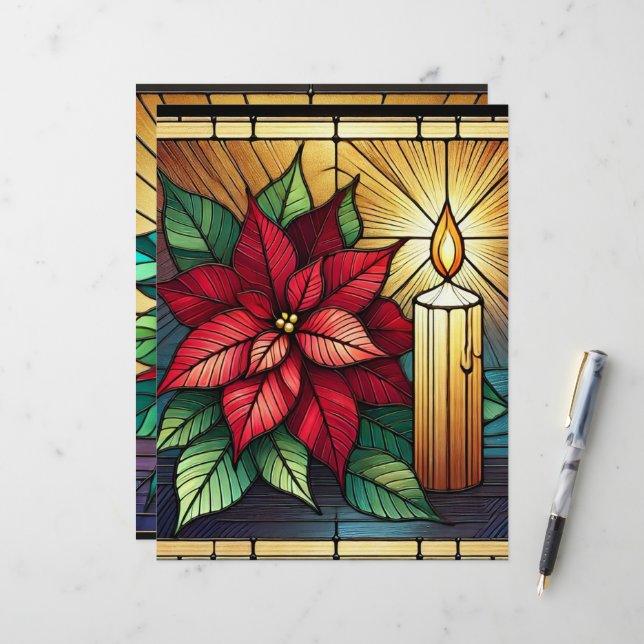 Lámina Papel de cartón de vidrio manchado de vendajes y v (Anverso/Reverso In Situ)