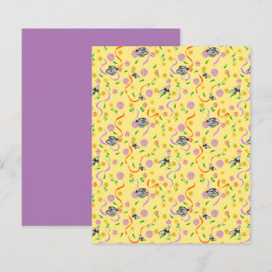Lámina Papel de cartón floral amarillo de mariposa