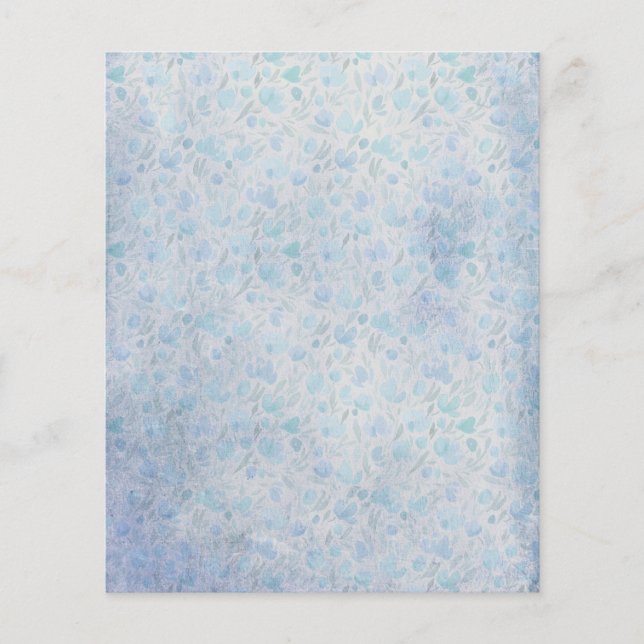Lámina Papel de cartón floral azul pálido (Anverso)