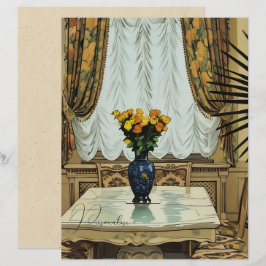 Lámina Papel de cartón floral de decoración casera vintag