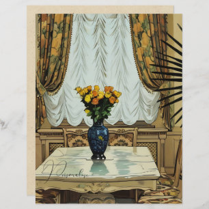 Lámina Papel de cartón floral de decoración casera vintag