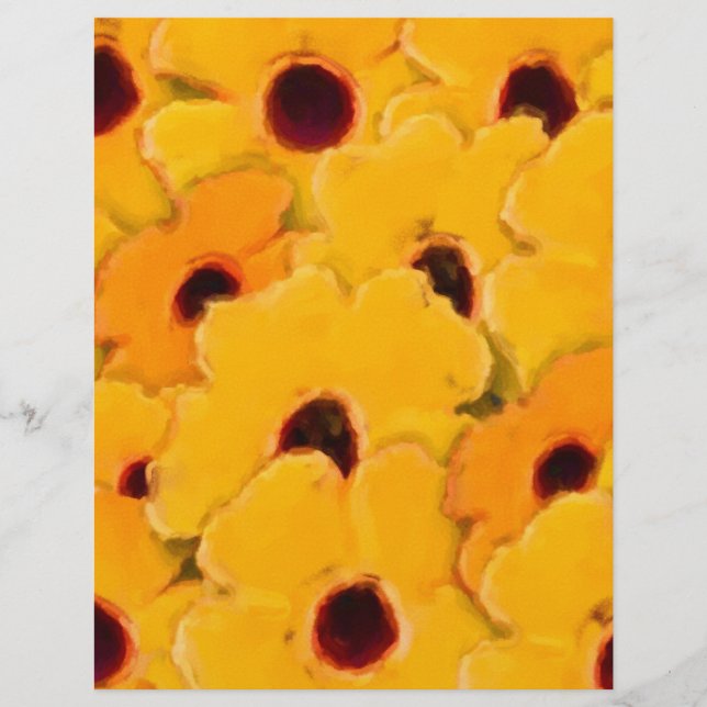 Lámina Papel de cartón floral de margaritas amarillas (Anverso)