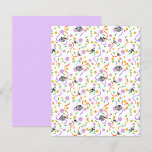 Lámina Papel de cartón floral de mariposa de lavanda blan