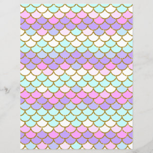 Lámina Papel de cartón multicolor para sirenas
