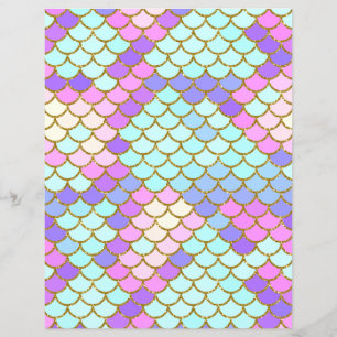 Lámina Papel de cartón multicolor para sirenas