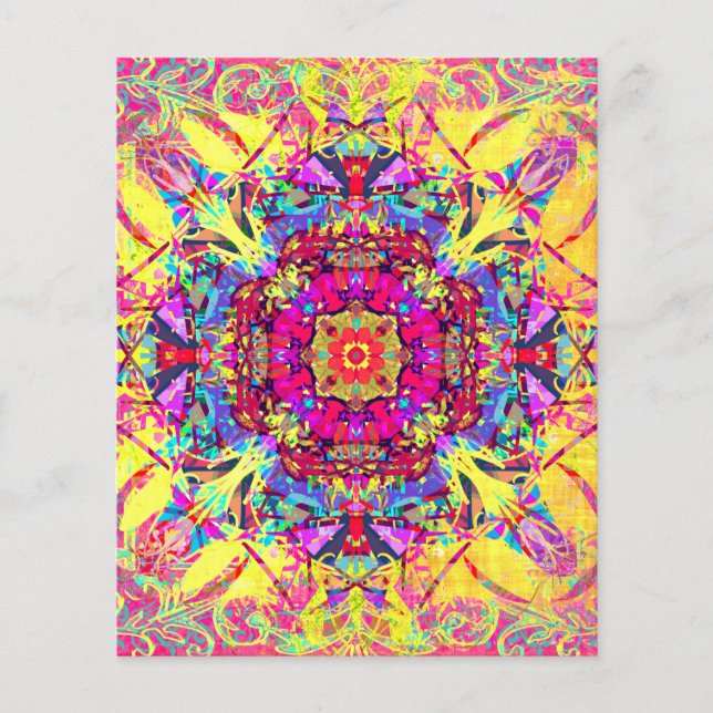 Lámina Papel de cartón para el Neon Summer Boho Mandala (Anverso)