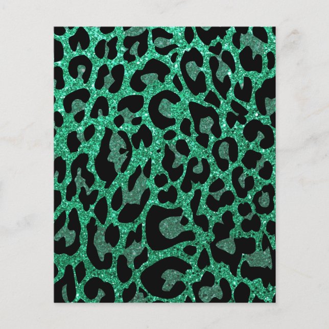 Lámina Papel de cartón para imprimir leopardo - Verde azu (Anverso)