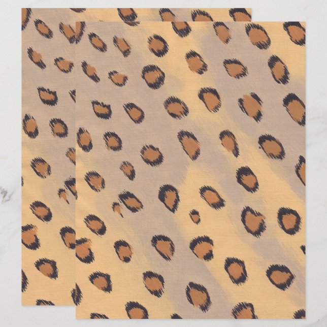 Lámina Papel de cartón para la impresión de animales leop (Anverso / Reverso)