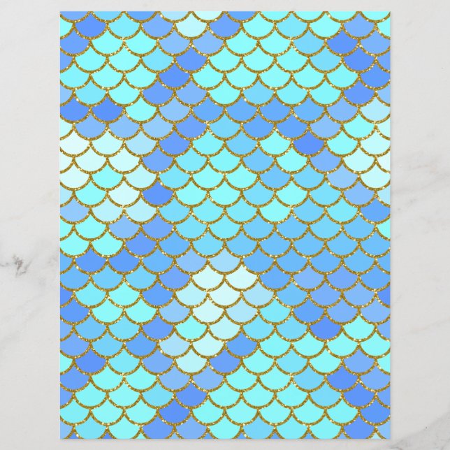 Lámina Papel de cartón para la sirena turquesa (Anverso)