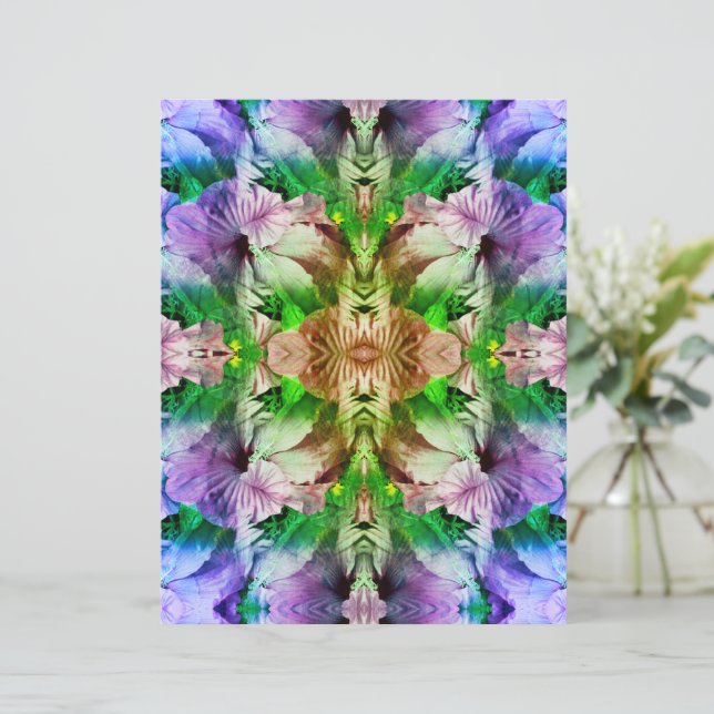 Lámina Papel de cuadernillo abstracto de flores de Hibisc (Anverso de pie)