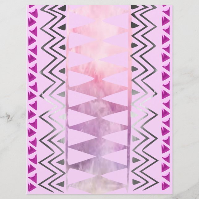 Lámina Papel de cuadernillo abstrato morado y rosado (Anverso)