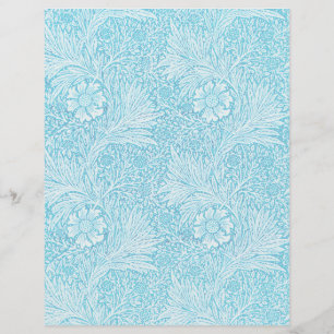 Lámina Papel de cuadernillo azul estilo William Morris