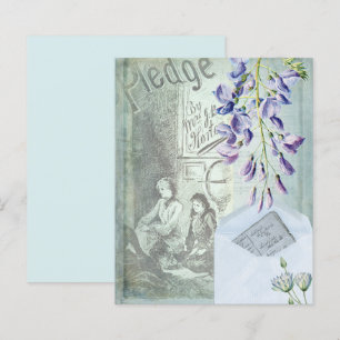Lámina Papel de cuadernillo azul vintage