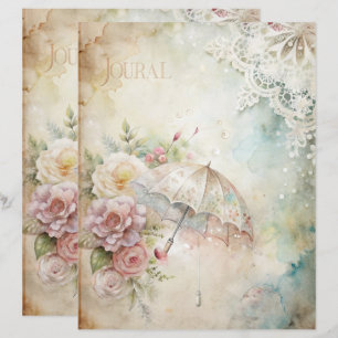 Lámina Papel de cuadernillo chic del Shabby Azul