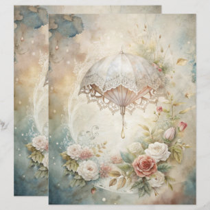 Lámina Papel de cuadernillo chic del Shabby Azul