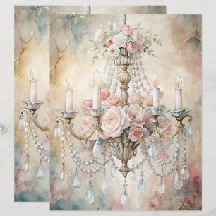 Lámina Papel de cuadernillo chic del Shabby Azul