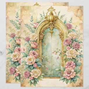 Lámina Papel de cuadernillo chic del Shabby Azul