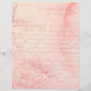 Lámina Papel de cuadernillo chic rosado de Shabby de Rubo