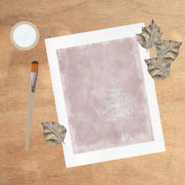 Lámina Papel de cuadernillo de árbol de invierno Glitzy