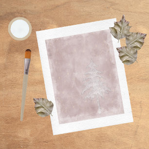 Lámina Papel de cuadernillo de árbol de invierno Glitzy