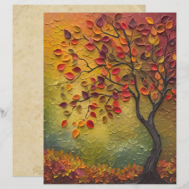 Lámina Papel de cuadernillo de árbol de otoño para pintur