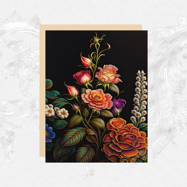 Lámina Papel de cuadernillo de arte rosa rosa floral (Subido por el creador)