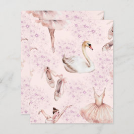 Lámina Papel de cuadernillo de bailarina de balanza rosa