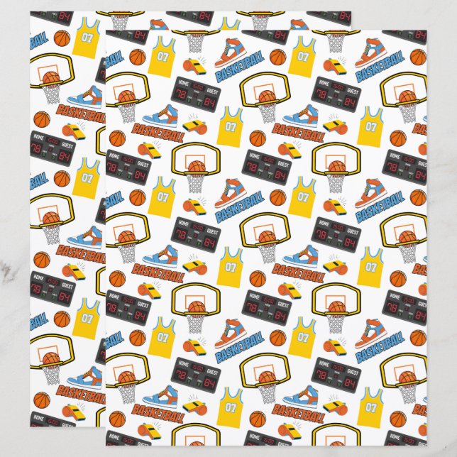 Lámina Papel de cuadernillo de baloncesto (Anverso / Reverso)