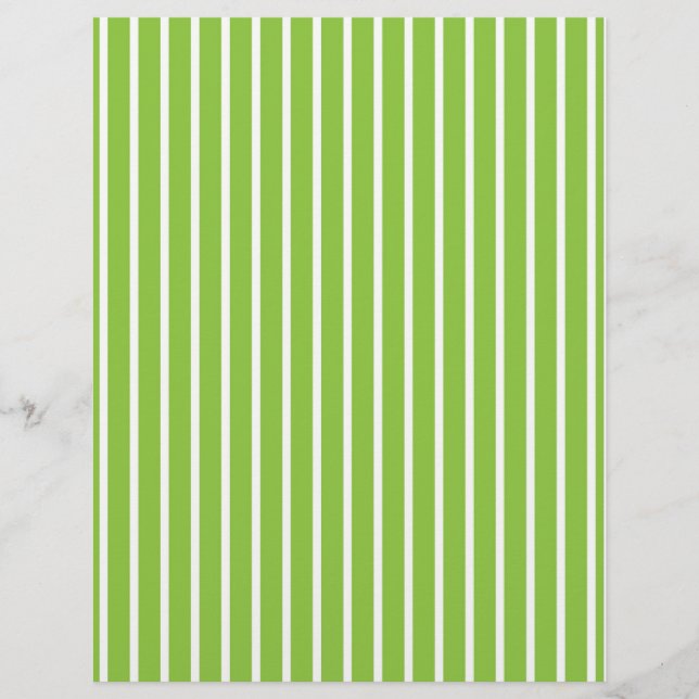 Lámina Papel de cuadernillo de bebé blanco verde en franj (Anverso)