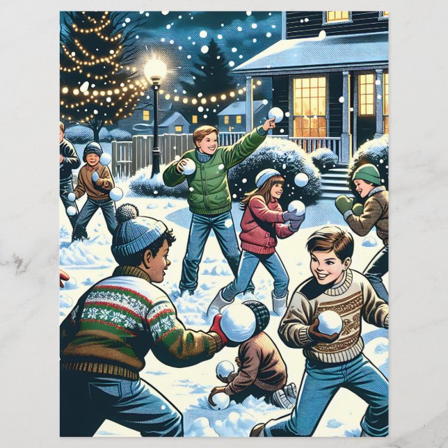 Lámina Papel de cuadernillo de bola de nieve de doble car (Anverso)