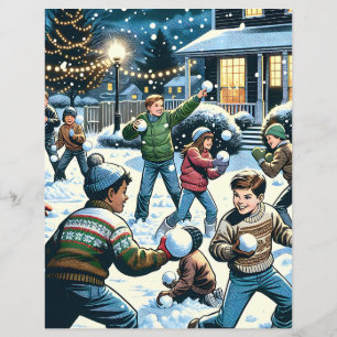 Lámina Papel de cuadernillo de bola de nieve de doble car