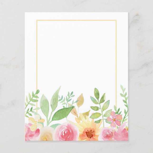 Lámina Papel de cuadernillo de borde floral (Anverso)