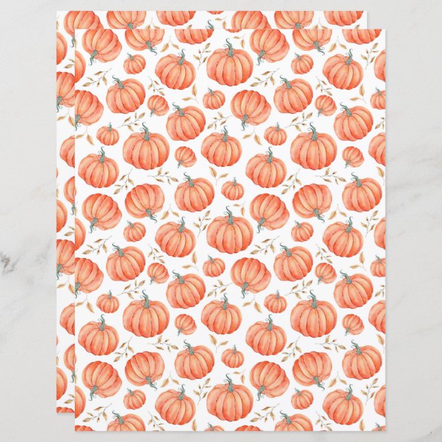 Lámina Papel de cuadernillo de calabaza de Halloween de o (Anverso / Reverso)