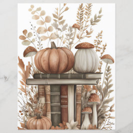 Lámina Papel de cuadernillo de calabaza de otoño de color