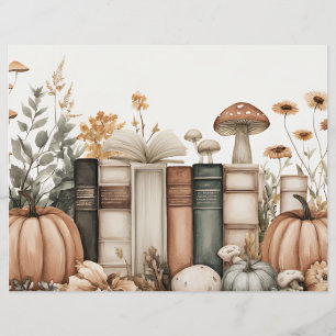 Lámina Papel de cuadernillo de calabaza de otoño de color