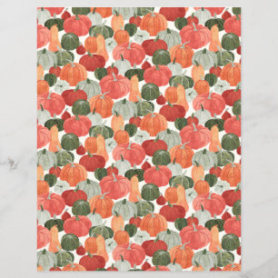 Lámina Papel de cuadernillo de calabaza ilustrado