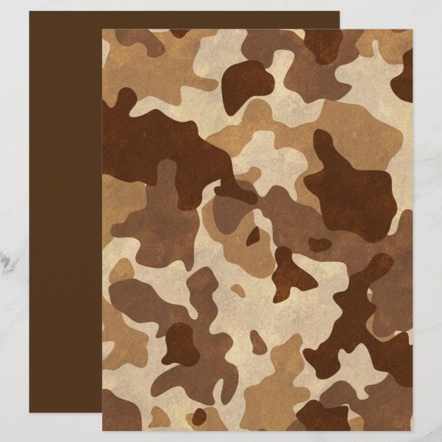 Lámina Papel de cuadernillo de camuflaje del desierto del (Anverso / Reverso)