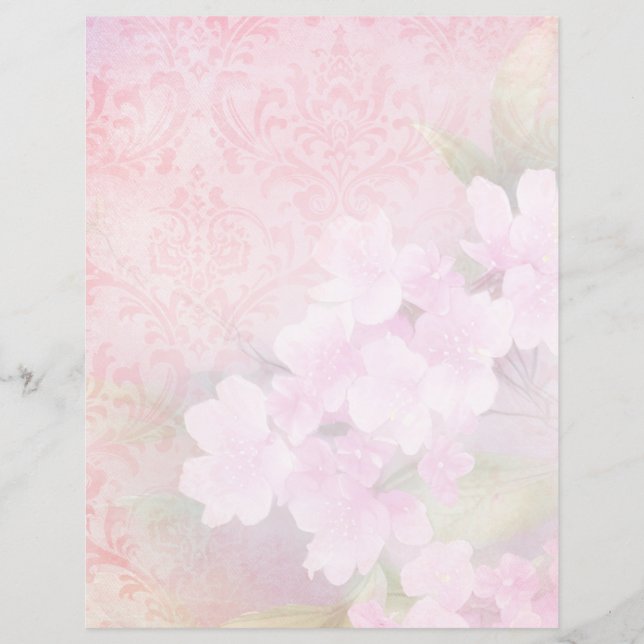 Lámina Papel de cuadernillo de cerezo rosa pálido (Anverso)