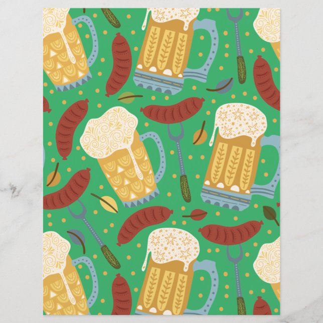 Lámina Papel de cuadernillo de cervezas y brats (Anverso)