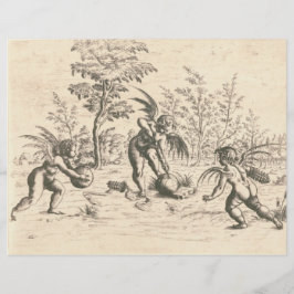 Lámina Papel de cuadernillo de cherub vintage 1600