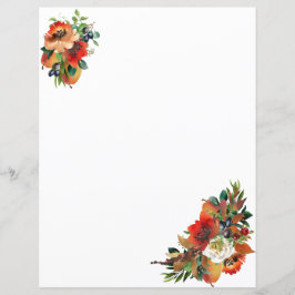 Lámina Papel de cuadernillo de color de agua de otoño