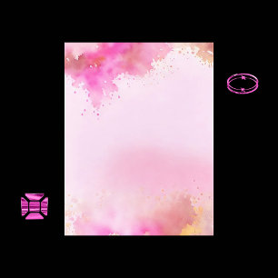 Lámina Papel de cuadernillo de color rosa y dorado