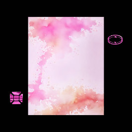 Lámina Papel de cuadernillo de color rosa y dorado