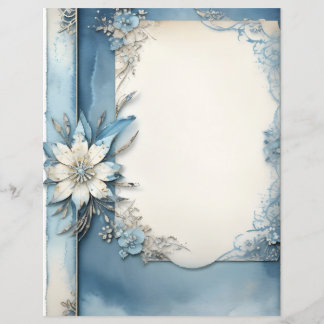 Lámina Papel de cuadernillo de colores florales vintage