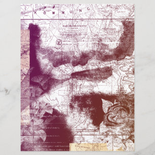 Lámina Papel de cuadernillo de cuaderno de notas de mapas