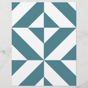 Lámina Papel de cuadernillo de cubo geométrico verde verd