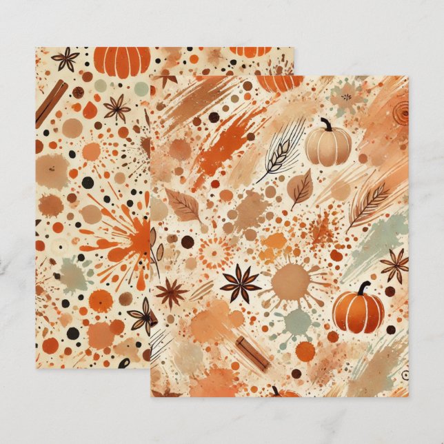 Lámina Papel de cuadernillo de especias de calabaza de ac (Anverso / Reverso)